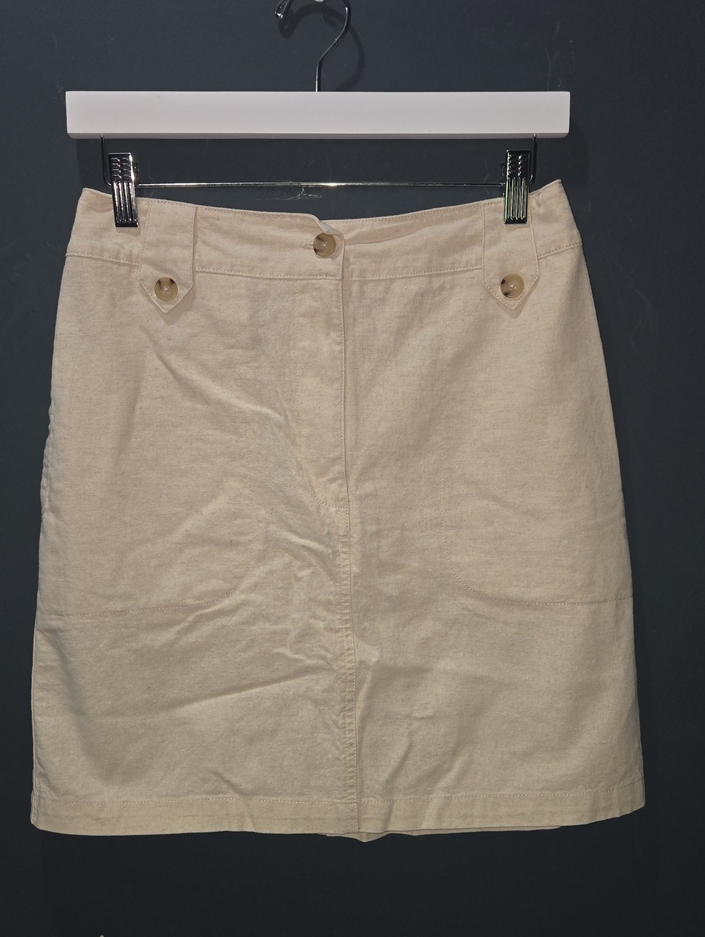Universal Thread Cream Mini Skirt with Button Accents